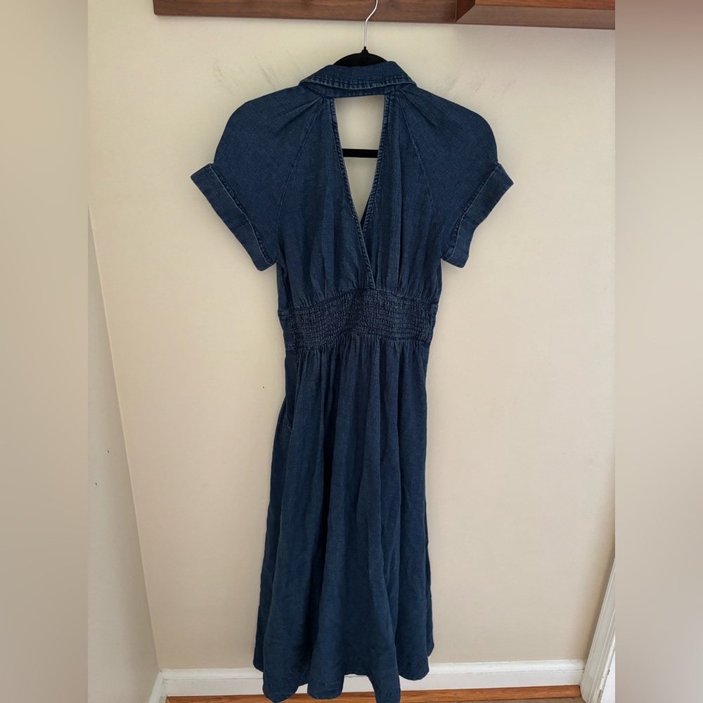 Maeve Denim V-neck wrap midi dress size 2 - Picture 6 of 10